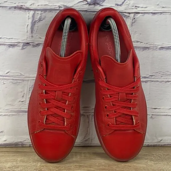 Adidas Stan Smith Triple Red Leather Sneakers Men's Size 7.5 Athletic Shoes