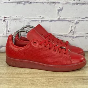 Adidas Stan Smith Triple Red Leather Sneakers Men's Size 7.5 Athletic Shoes