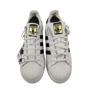 Adidas Superstar Men's White &amp; Black Lace Up Sneaker Shoes Size 8