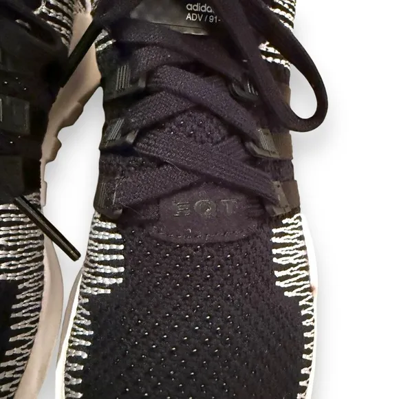 Adidas x Equipment EQT ADV 91-16 White &amp; Black Knit Mesh Activewear Shoes 4.5‎