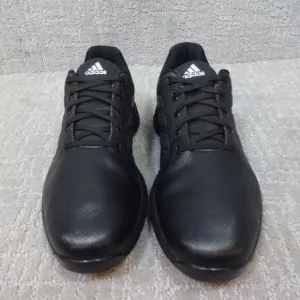 Adidas ZG21 Men's Size 7 US Black Silver Grey Leather Golf Cleats Shoes FW5544