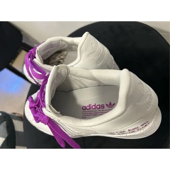 ADIDAS Rare Clean Classics Shock Purple and White Superstar Shoes Sneakers Men's