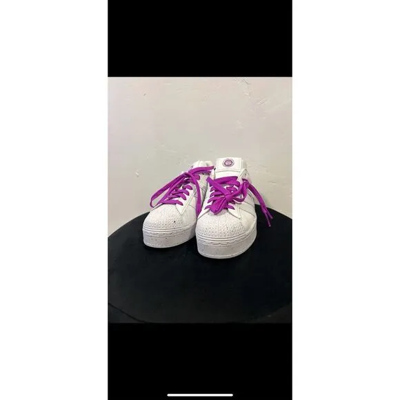ADIDAS Rare Clean Classics Shock Purple and White Superstar Shoes Sneakers Men's