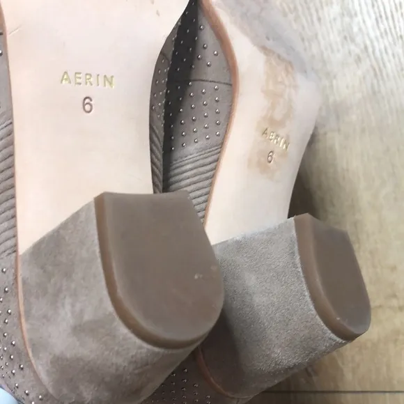 Aerin Olive Tan Suede Studded Ankle Boots Size 6