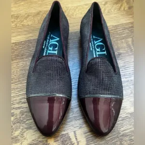 AGL ATTILIO GIUSTI LEOMBRUNI Leather Shoes Slip on Flats Italy Italian 38