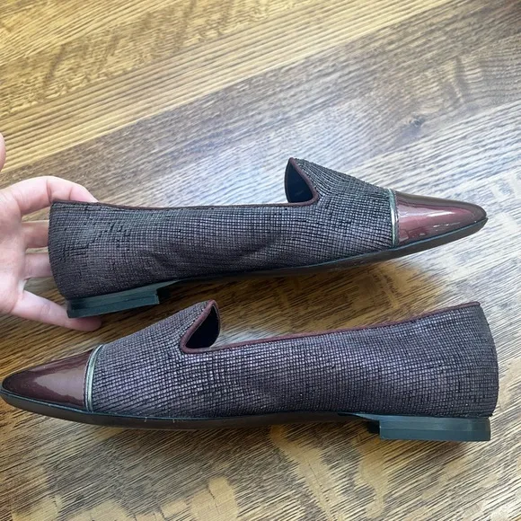 AGL ATTILIO GIUSTI LEOMBRUNI Leather Shoes Slip on Flats Italy Italian 38