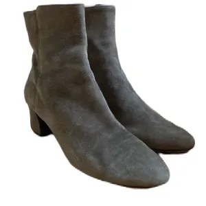 AGL Size 40 Womens Size 10 Suede Pewter Gray Taupe Block Heel Bootie Neutral
