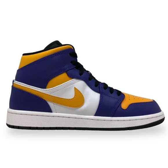 Air Jordan 1 Mid 'Los Angeles Lakers' Mens Retro Basketball Shoes DQ8426 517 NEW