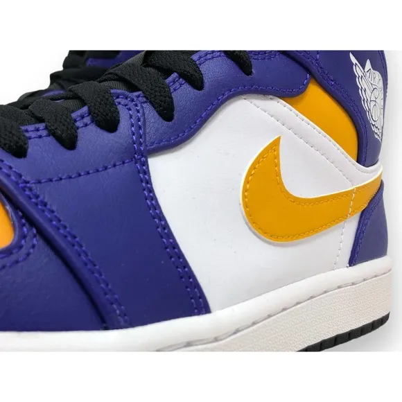 Air Jordan 1 Mid 'Los Angeles Lakers' Mens Retro Basketball Shoes DQ8426 517 NEW