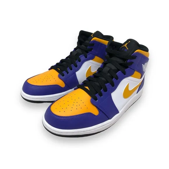 Air Jordan 1 Mid 'Los Angeles Lakers' Mens Retro Basketball Shoes DQ8426 517 NEW
