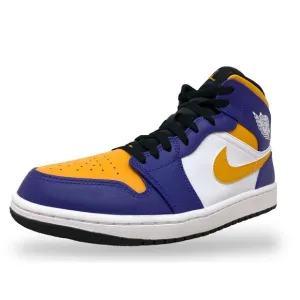 Air Jordan 1 Mid 'Los Angeles Lakers' Mens Retro Basketball Shoes DQ8426 517 NEW
