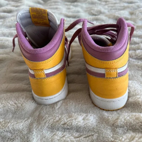 Air Jordan 1 RETRO HIGH BROTHERHOOD 5.5Y GS YOUTH YELLOW PURPLE 575441-706