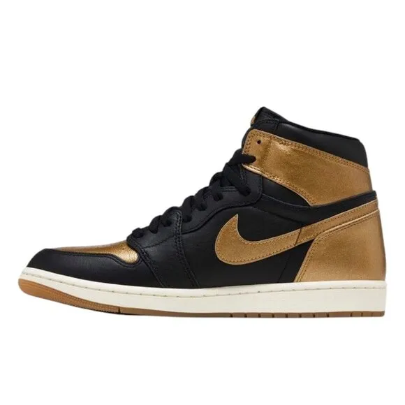 Air Jordan 1 Retro High OG Black/Metallic Gold Mens Basketball Shoes DZ5485 071