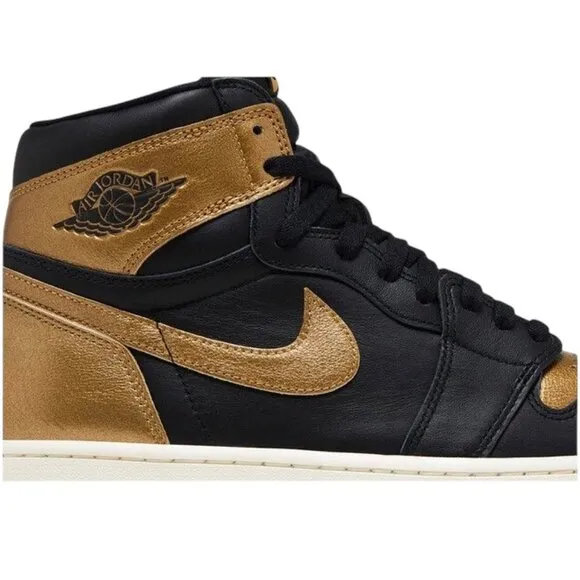 Air Jordan 1 Retro High OG Black/Metallic Gold Mens Basketball Shoes DZ5485 071
