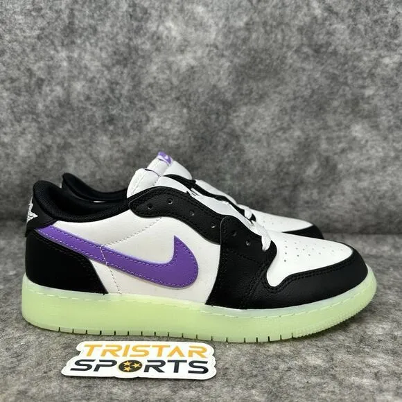 Air Jordan 1 Retro Low Shoes GS Sz 6.5 Womens Sz 8 Black Raspberry HF0410-001