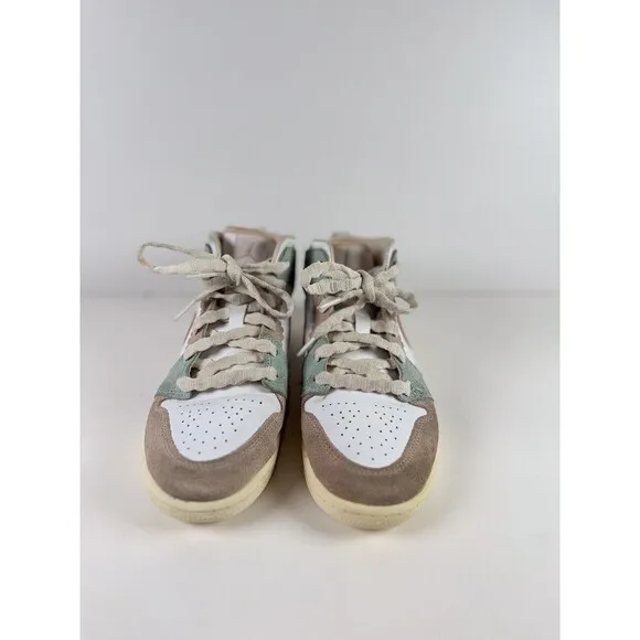 Air Jordan 1 Retro Mid Kids Shoes White Leather Athletic Sneaker US 3Y DZ5359100