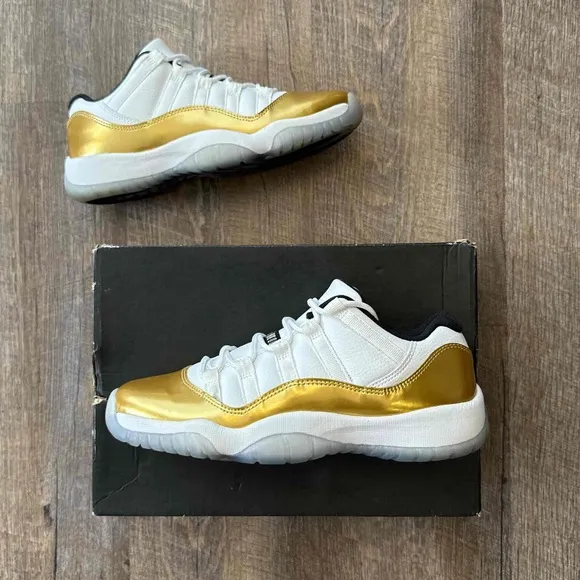 Air Jordan 11 XI Retro Low GS Closing Ceremony Gold White