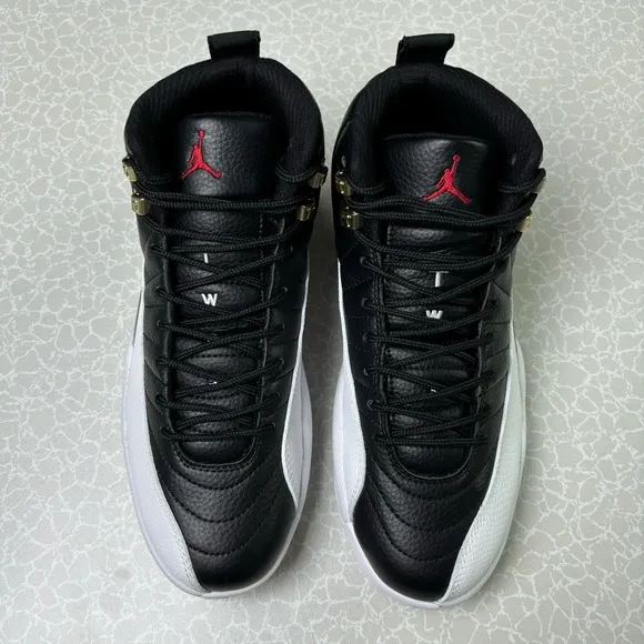 Air Jordan 12 Retro Playoffs Men's Black/White Sneakers -Size 13 -Preowned