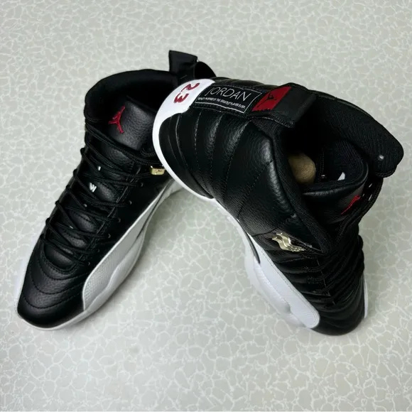 Air Jordan 12 Retro Playoffs Men's Black/White Sneakers -Size 13 -Preowned