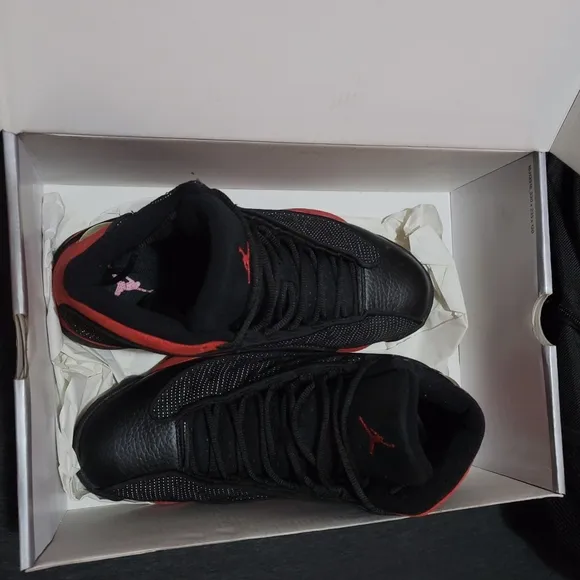 Air Jordan 13 Retro Bred Shoes Black Red