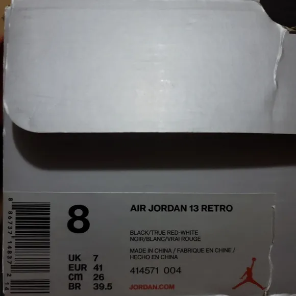 Air Jordan 13 Retro Bred Shoes Black Red