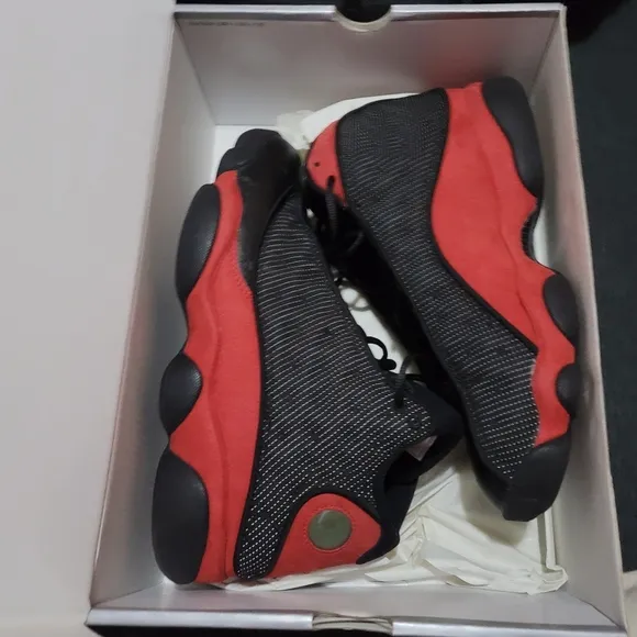 Air Jordan 13 Retro Bred Shoes Black Red