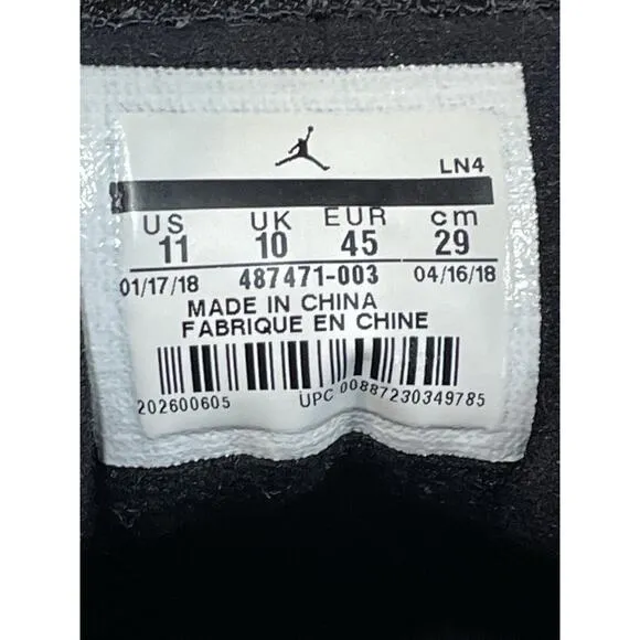 Air Jordan 14 Retro 2018 Last Shot Men’s Size 11 Sneakers Black/Red-Basketball