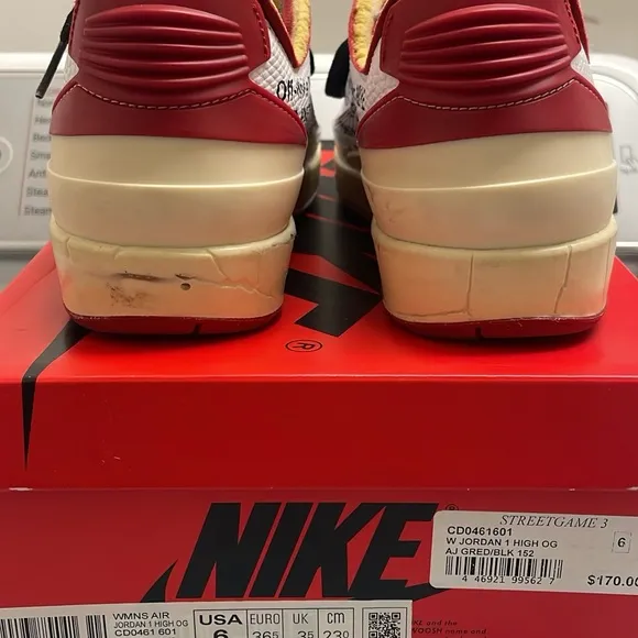 Air Jordan 2 Retro Low “Off-White” Varsity Red 2021 - Size 4.5