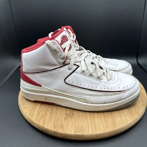 Air Jordan 2 Retro Mens Size 9 Basketball Shoes Chicago White Red 385475-102