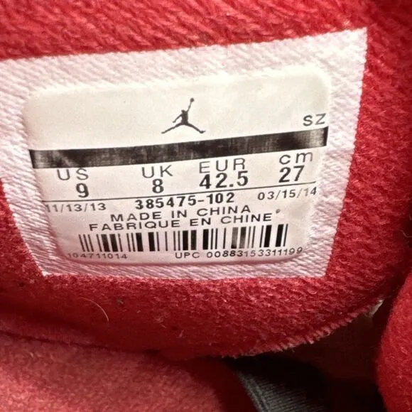 Air Jordan 2 Retro Mens Size 9 Basketball Shoes Chicago White Red 385475-102