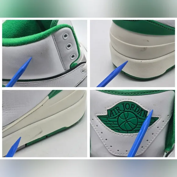 Air Jordan 2 Retro White Lucky Green Sail Size 10.5 Style DR8884-103 With Box