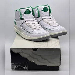 Air Jordan 2 Retro White Lucky Green Sail Size 10.5 Style DR8884-103 With Box