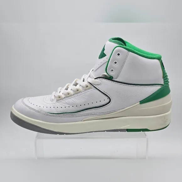 Air Jordan 2 Retro White Lucky Green Sail Size 10.5 Style DR8884-103 With Box