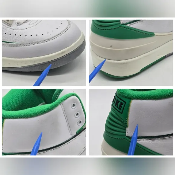 Air Jordan 2 Retro White Lucky Green Sail Size 10.5 Style DR8884-103 With Box