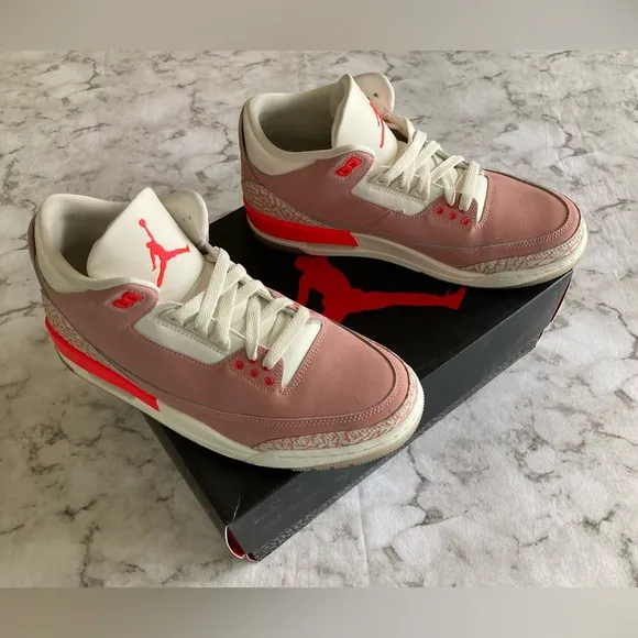 Air Jordan 3 Retro rust pink and crimson size 10 women's shoes