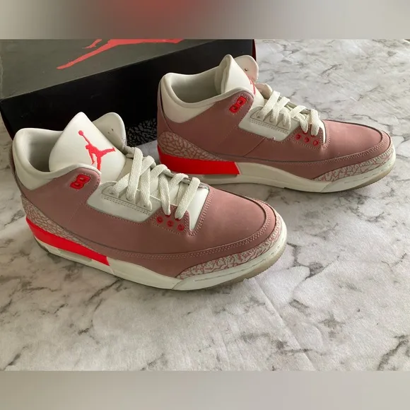 Air Jordan 3 Retro rust pink and crimson size 10 women's shoes