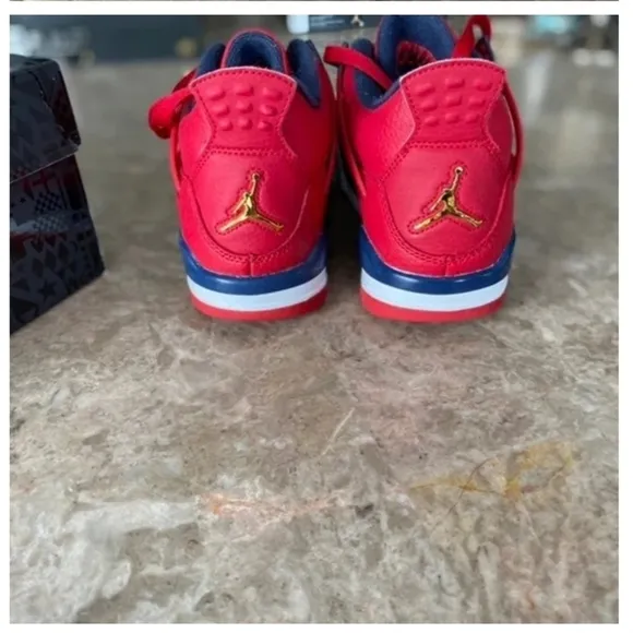 Air JORDAN 4 Retro FIBA- Red And Blue Sneakers