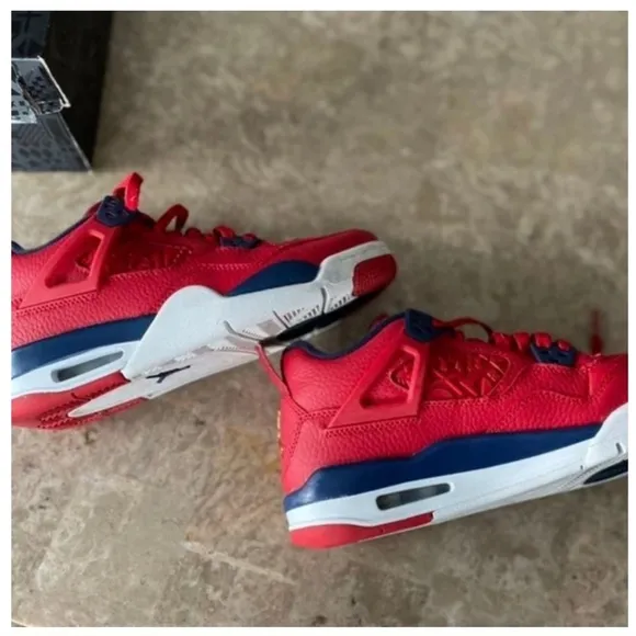 Air JORDAN 4 Retro FIBA- Red And Blue Sneakers
