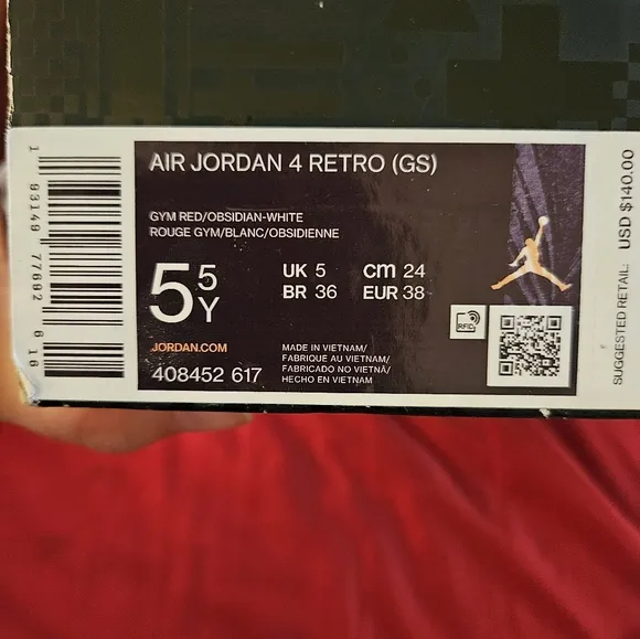 Air JORDAN 4 Retro FIBA- Red And Blue Sneakers