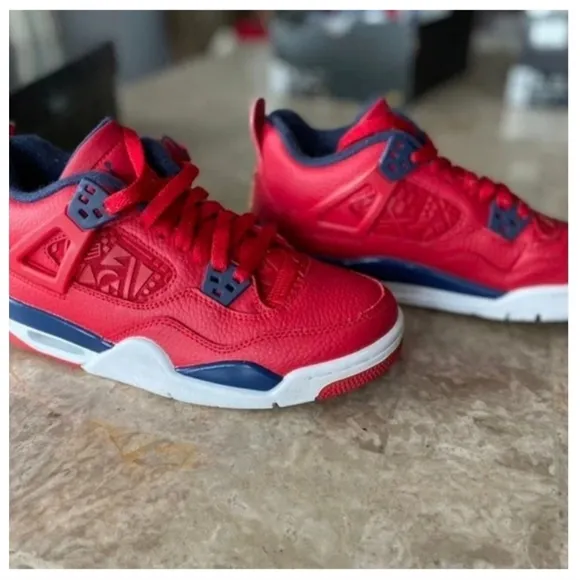 Air JORDAN 4 Retro FIBA- Red And Blue Sneakers