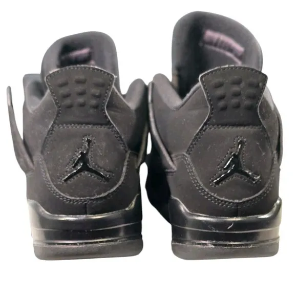 Air Jordan 4 Retro GS Boys Athletic Shoes Black Cat Size 7Y 408452 010