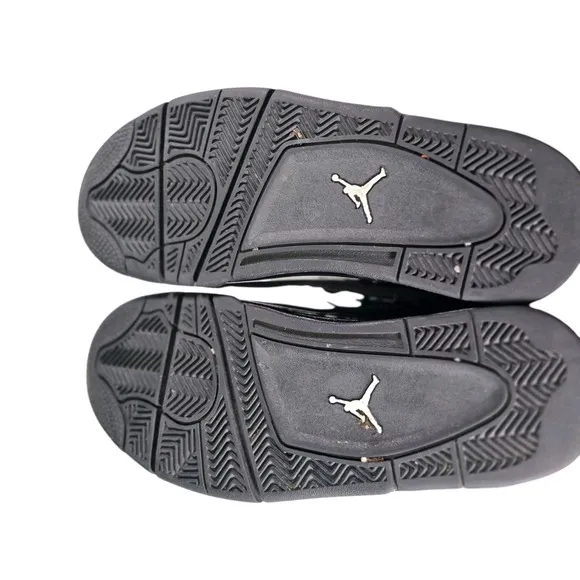 Air Jordan 4 Retro GS Boys Athletic Shoes Black Cat Size 7Y 408452 010