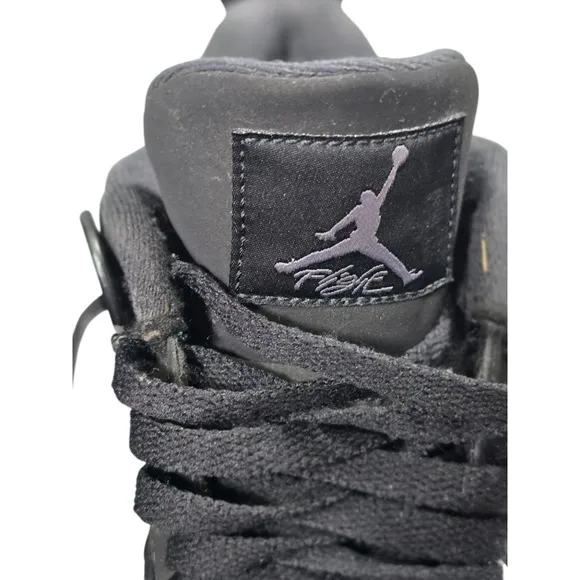 Air Jordan 4 Retro GS Boys Athletic Shoes Black Cat Size 7Y 408452 010