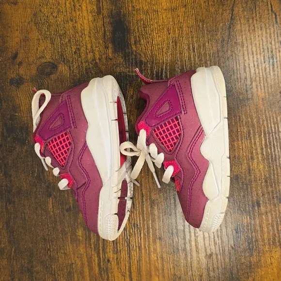 Air Jordan 4 Retro Valentine's Day Toddler Pink White Athletic Shoes Size: 5c