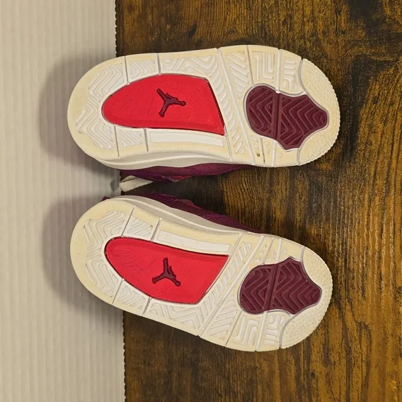 Air Jordan 4 Retro Valentine's Day Toddler Pink White Athletic Shoes Size: 5c