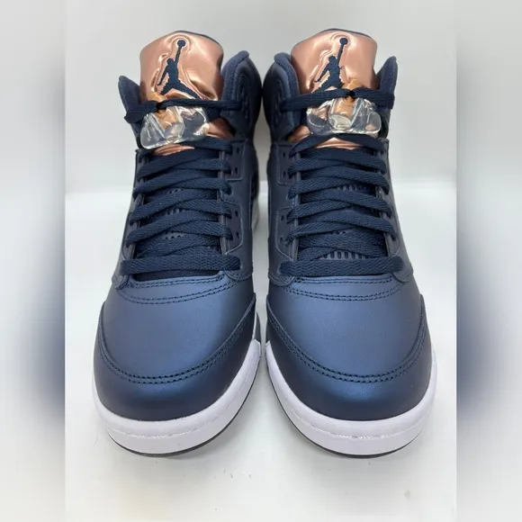Air Jordan 5 Retro BG Boys Shoes Obsidian/Metallic Red Bronze/ Size 7Y/ NWB