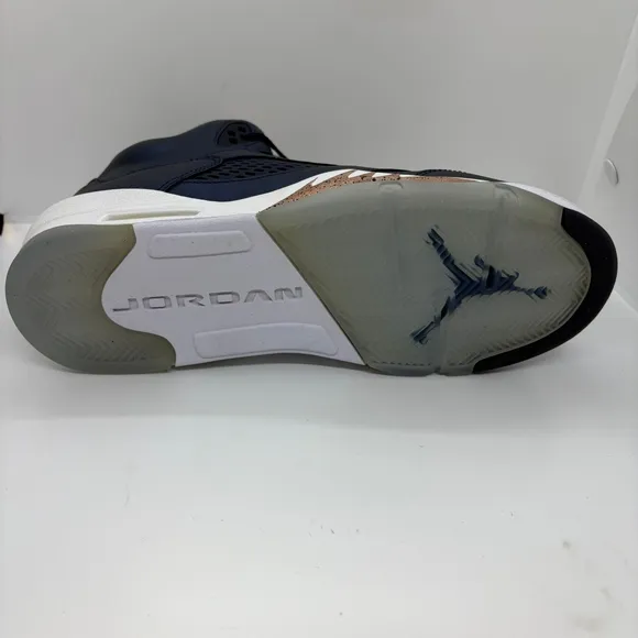 Air Jordan 5 Retro BG Boys Shoes Obsidian/Metallic Red Bronze/ Size 7Y/ NWB