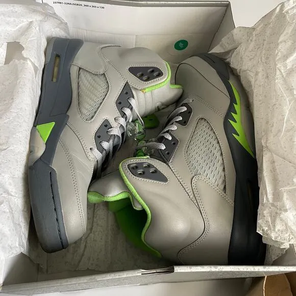 Air Jordan 5 Retro 'Green Bean 2022' Mens Size 12 Green/Flint Grey DM9014-003
