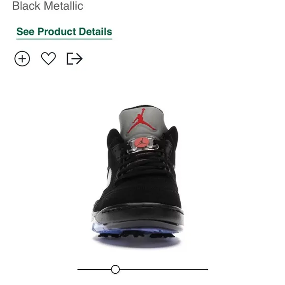 Air Jordan 5 Retro Low Golf Black Metallic Golf Shoes Nike - worn once
