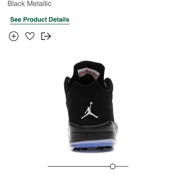 Air Jordan 5 Retro Low Golf Black Metallic Golf Shoes Nike - worn once